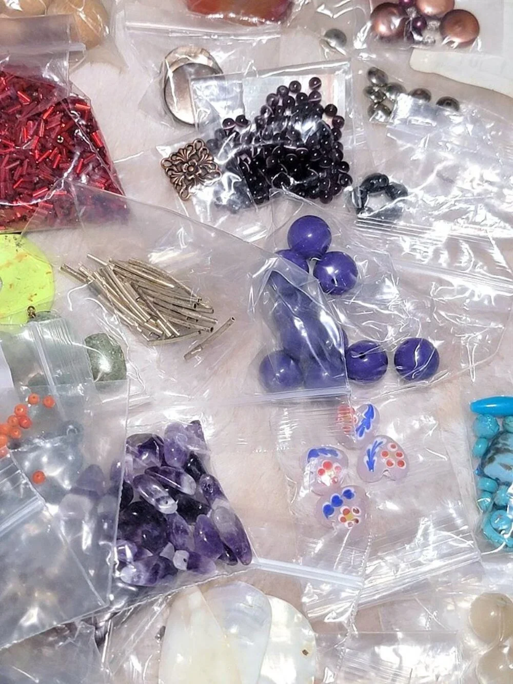 HUGE 4.5lb Destash Lot Jewelry Making Beads Findings Cabachons Various Mats #G